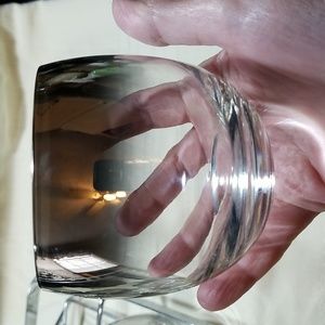 Set of 7 Vintage Silver Fade Roly Poly glasses with Carrying Tray. TYBB21